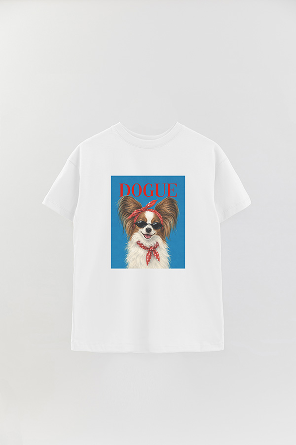 REMERA OVER ESTAMPADA DOGUE PAPILLON PARIS