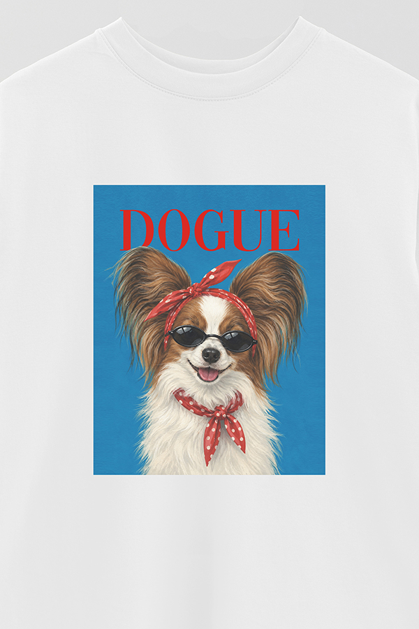 REMERA OVER ESTAMPADA DOGUE PAPILLON PARIS