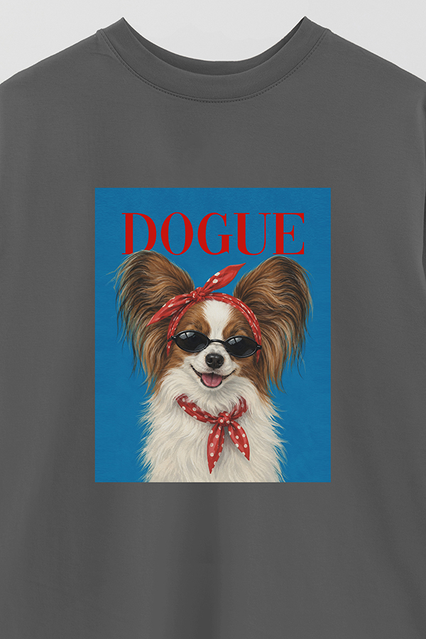 REMERA OVER ESTAMPADA DOGUE PAPILLON PARIS