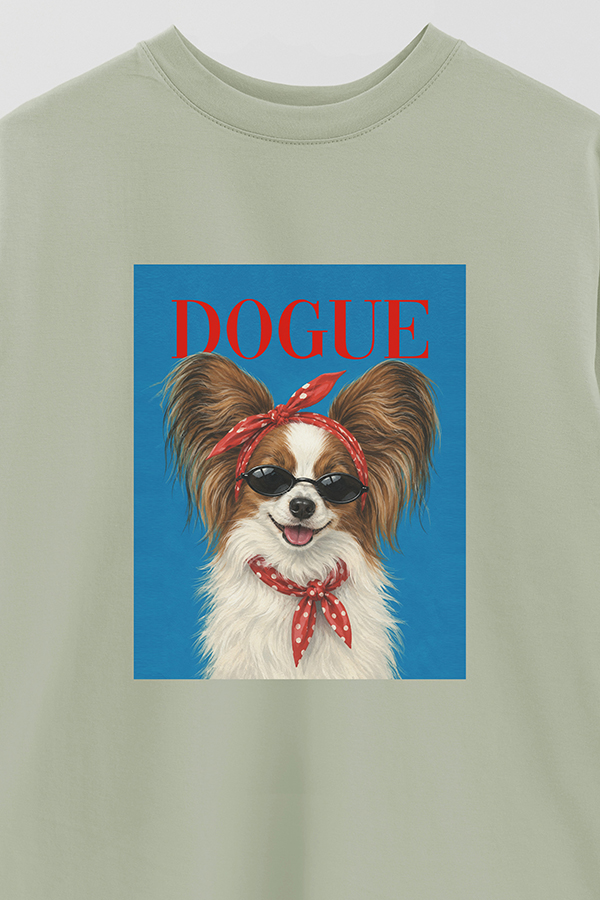 REMERA OVER ESTAMPADA DOGUE PAPILLON PARIS
