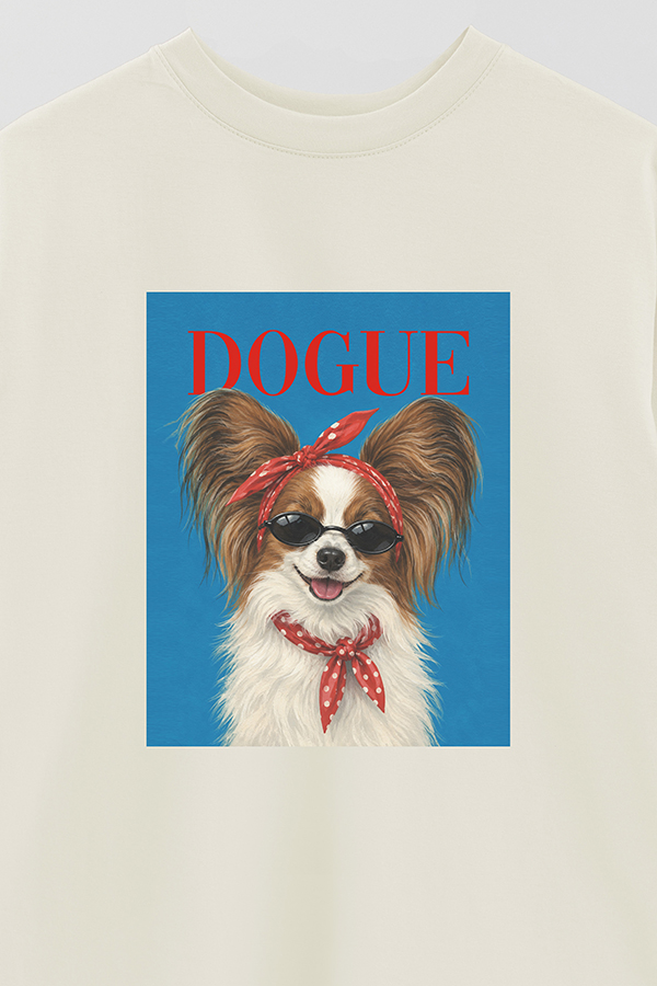 REMERA OVER ESTAMPADA DOGUE PAPILLON PARIS