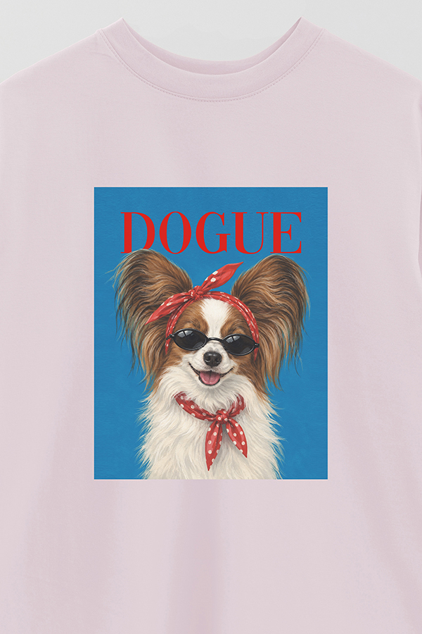 REMERA OVER ESTAMPADA DOGUE PAPILLON PARIS