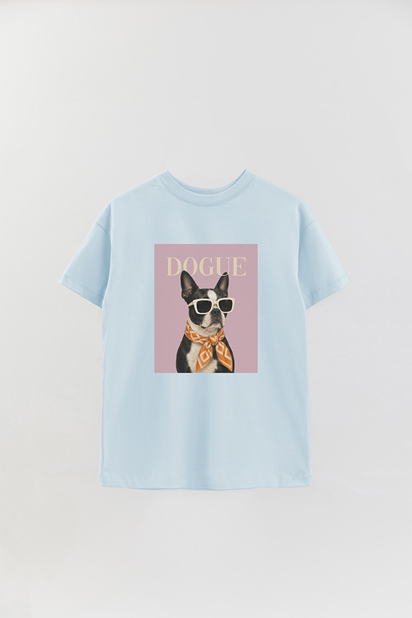 REMERA OVER ESTAMPADA DOGUE BOSTON TERRIER