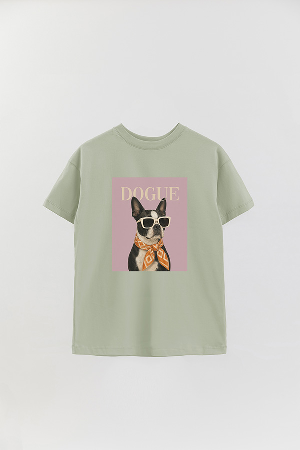 REMERA OVER ESTAMPADA DOGUE BOSTON TERRIER