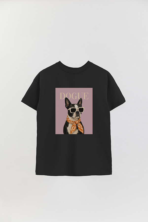 REMERA OVER ESTAMPADA DOGUE BOSTON TERRIER
