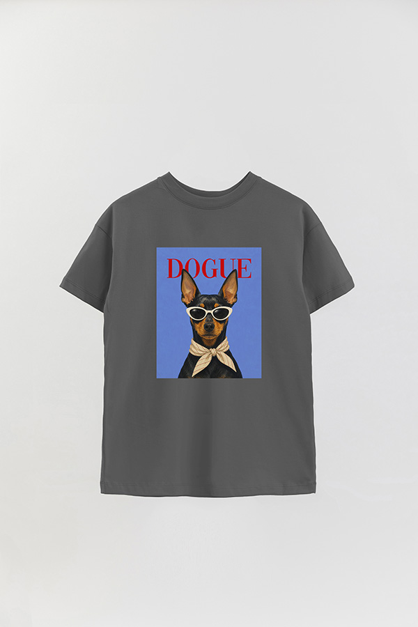 REMERA OVER ESTAMPADA DOGUE MINI PINSCHER POWER LOOK