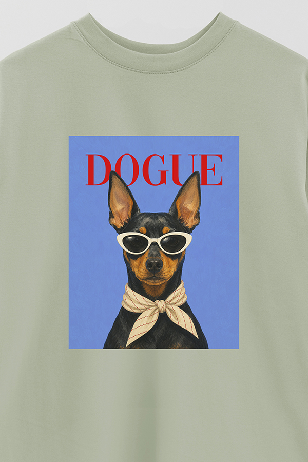 REMERA OVER ESTAMPADA DOGUE MINI PINSCHER POWER LOOK