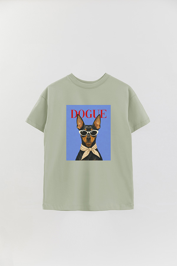 REMERA OVER ESTAMPADA DOGUE MINI PINSCHER POWER LOOK
