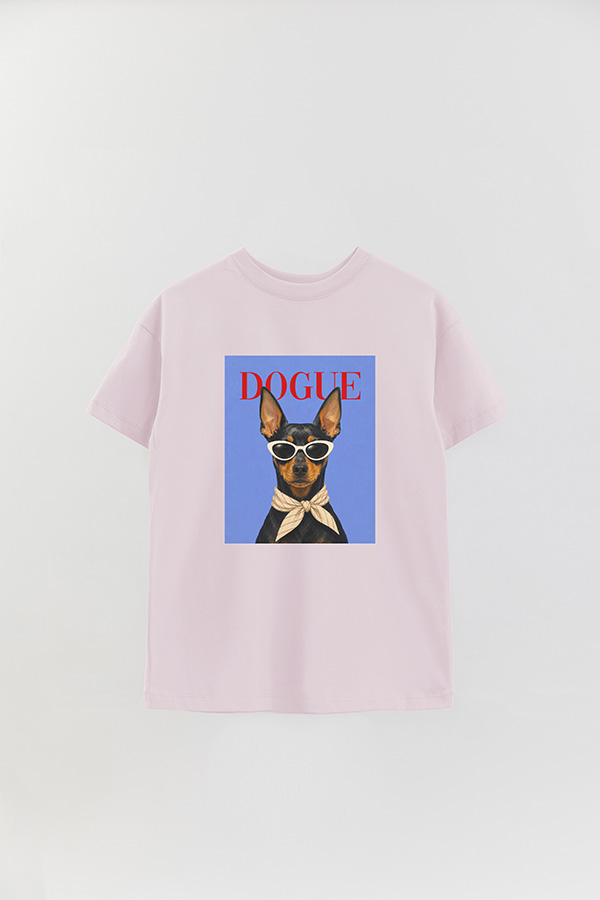 REMERA OVER ESTAMPADA DOGUE MINI PINSCHER POWER LOOK