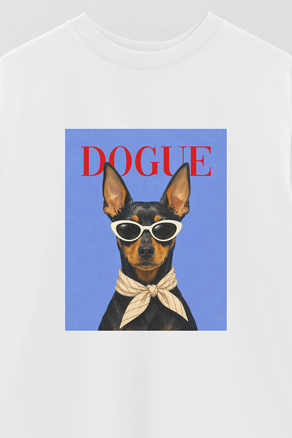REMERA OVER ESTAMPADA DOGUE MINI PINSCHER POWER LOOK