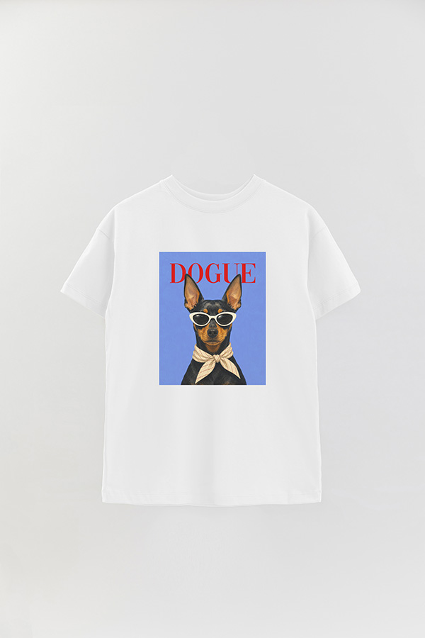 REMERA OVER ESTAMPADA DOGUE MINI PINSCHER POWER LOOK