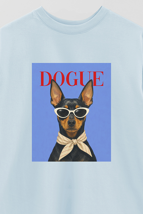 REMERA OVER ESTAMPADA DOGUE MINI PINSCHER POWER LOOK