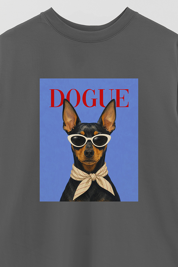 REMERA OVER ESTAMPADA DOGUE MINI PINSCHER POWER LOOK