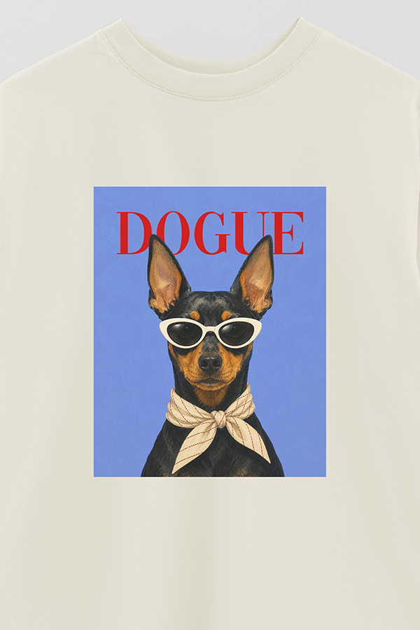 REMERA OVER ESTAMPADA DOGUE MINI PINSCHER POWER LOOK