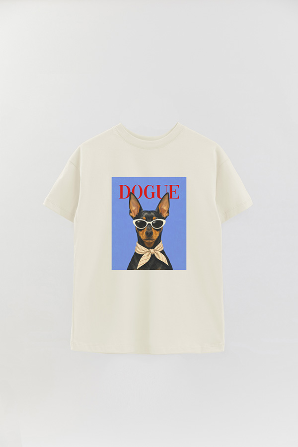 REMERA OVER ESTAMPADA DOGUE MINI PINSCHER POWER LOOK