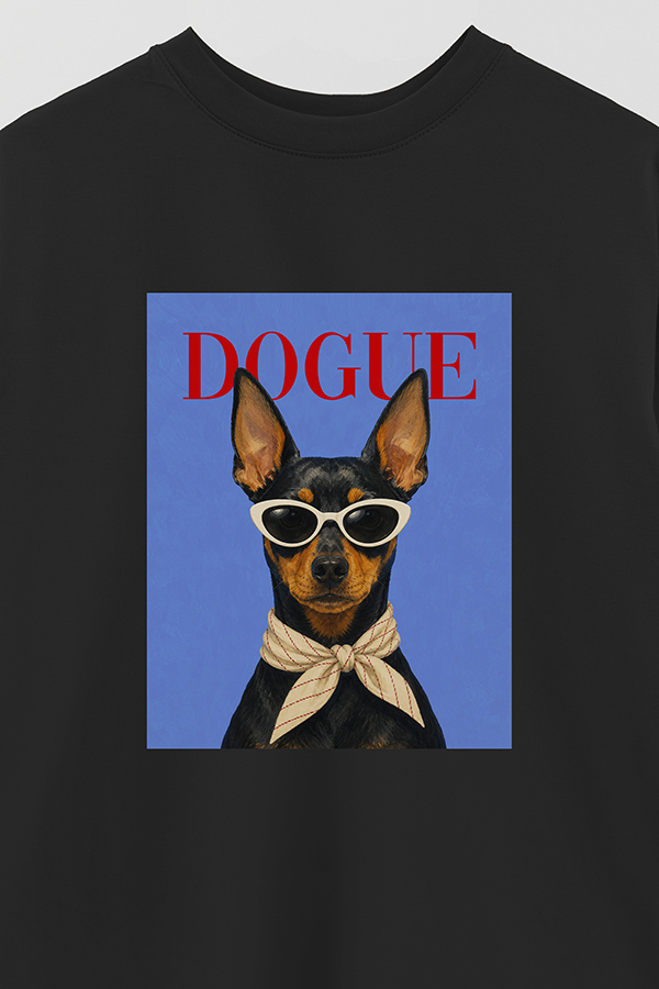 REMERA OVER ESTAMPADA DOGUE MINI PINSCHER POWER LOOK