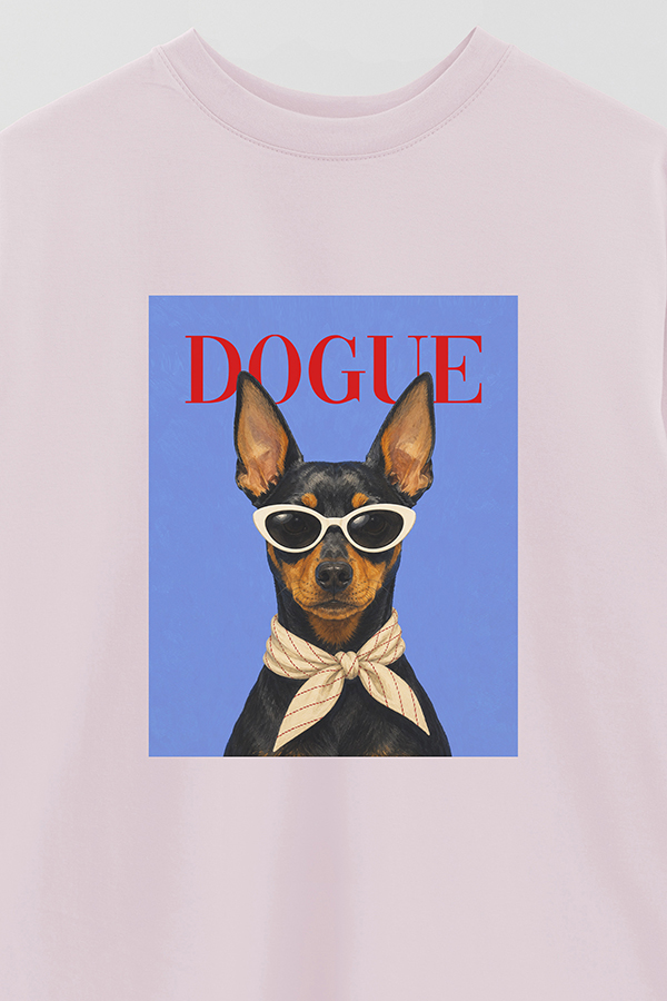 REMERA OVER ESTAMPADA DOGUE MINI PINSCHER POWER LOOK