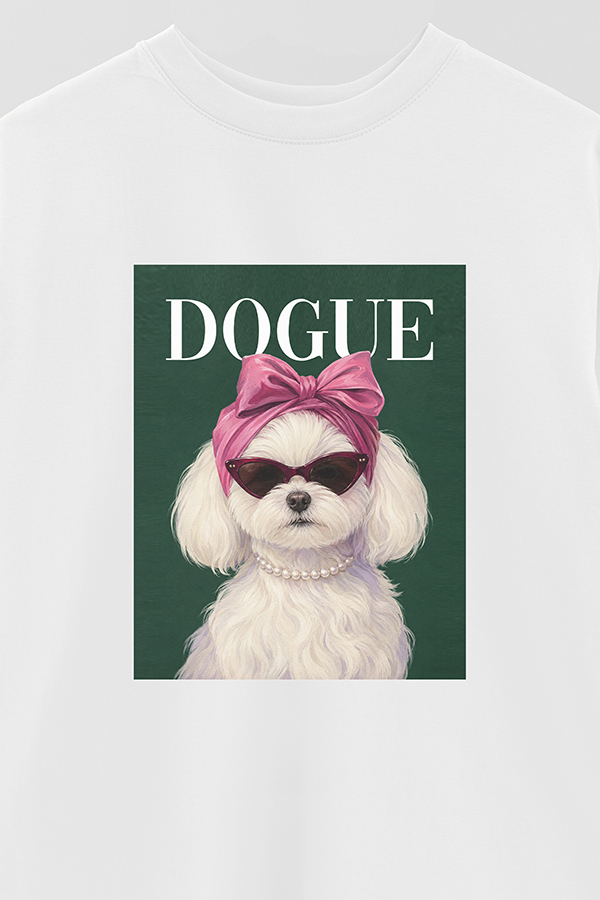 REMERA OVER ESTAMPADA DOGUE MALTESE PINK SOCIALITE