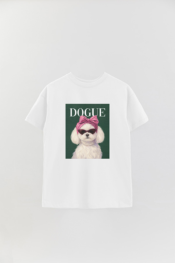 REMERA OVER ESTAMPADA DOGUE MALTESE PINK SOCIALITE