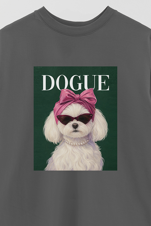 REMERA OVER ESTAMPADA DOGUE MALTESE PINK SOCIALITE