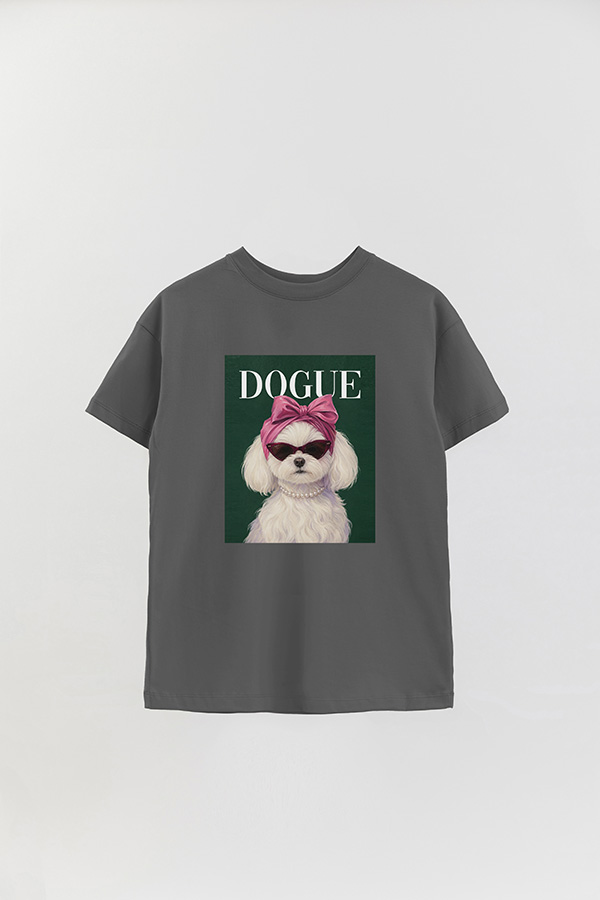 REMERA OVER ESTAMPADA DOGUE MALTESE PINK SOCIALITE
