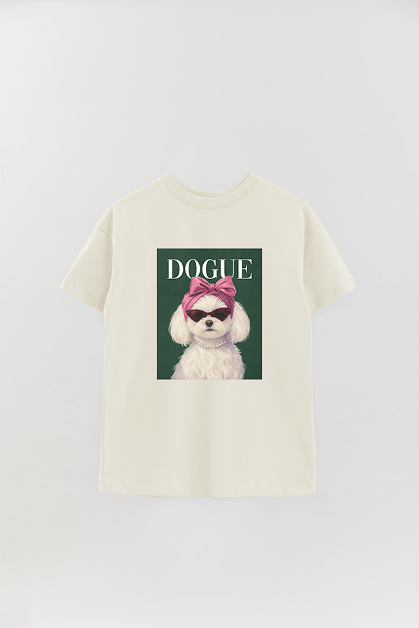 REMERA OVER ESTAMPADA DOGUE MALTESE PINK SOCIALITE
