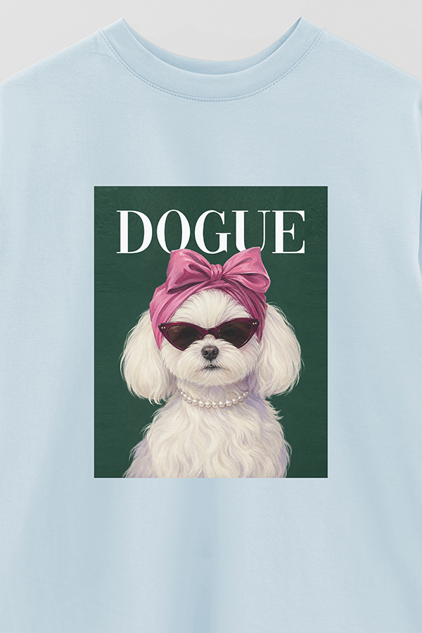 REMERA OVER ESTAMPADA DOGUE MALTESE PINK SOCIALITE