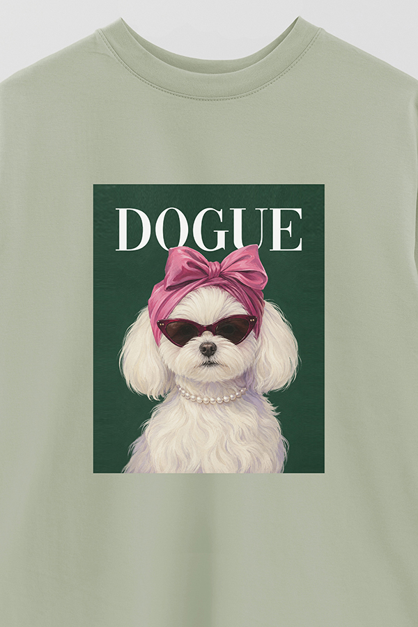 REMERA OVER ESTAMPADA DOGUE MALTESE PINK SOCIALITE