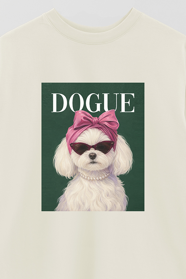 REMERA OVER ESTAMPADA DOGUE MALTESE PINK SOCIALITE