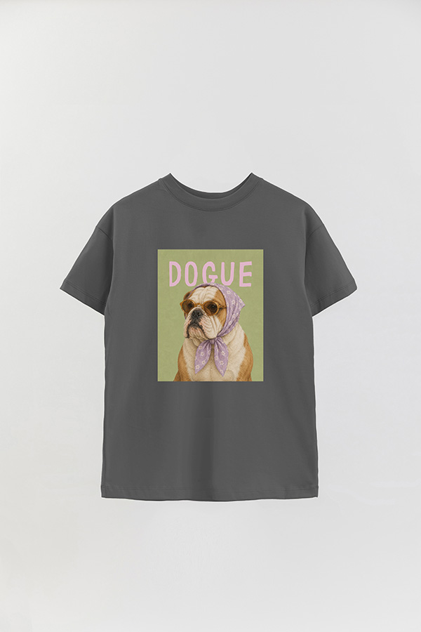 REMERA OVER ESTAMPADA DOGUE LAVENDER ENGLISH BULLDOG