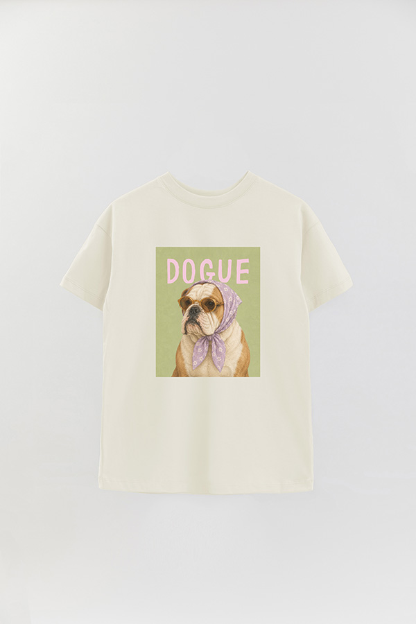 REMERA OVER ESTAMPADA DOGUE LAVENDER ENGLISH BULLDOG