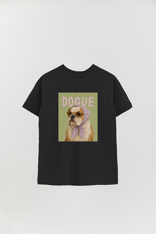 REMERA OVER ESTAMPADA DOGUE LAVENDER ENGLISH BULLDOG