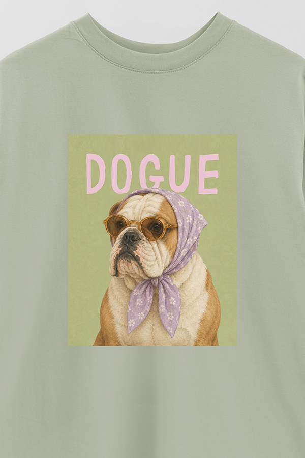 REMERA OVER ESTAMPADA DOGUE LAVENDER ENGLISH BULLDOG