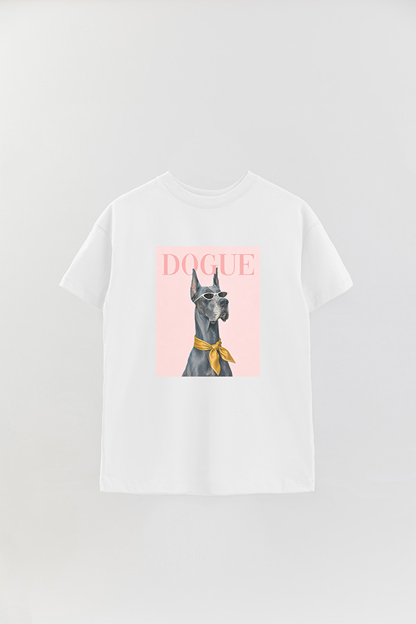 REMERA OVER ESTAMPADA DOGUE GREAT DANE MINIMAL COUTURE