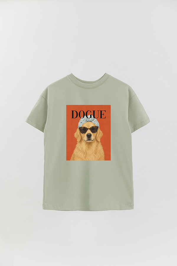 REMERA OVER ESTAMPADA DOGUE GOLDEN RETRIEVER SUNDAY STYLE