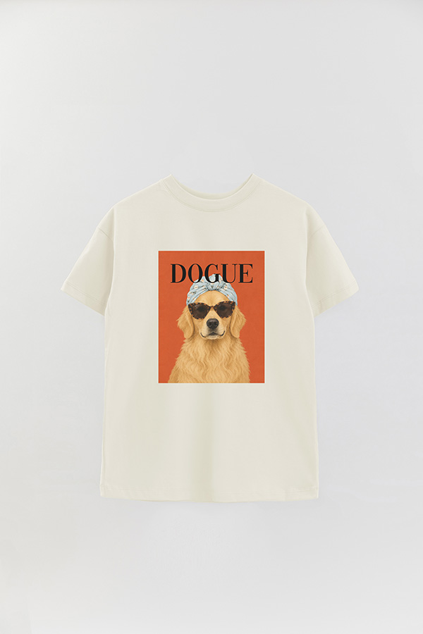 REMERA OVER ESTAMPADA DOGUE GOLDEN RETRIEVER SUNDAY STYLE