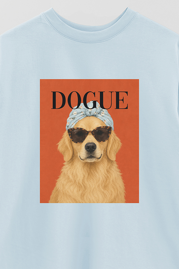 REMERA OVER ESTAMPADA DOGUE GOLDEN RETRIEVER SUNDAY STYLE