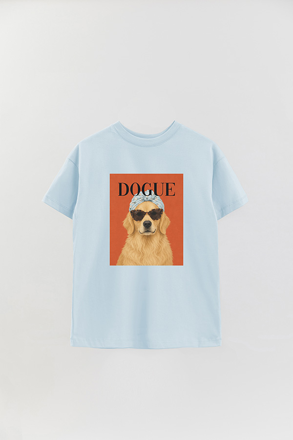 REMERA OVER ESTAMPADA DOGUE GOLDEN RETRIEVER SUNDAY STYLE