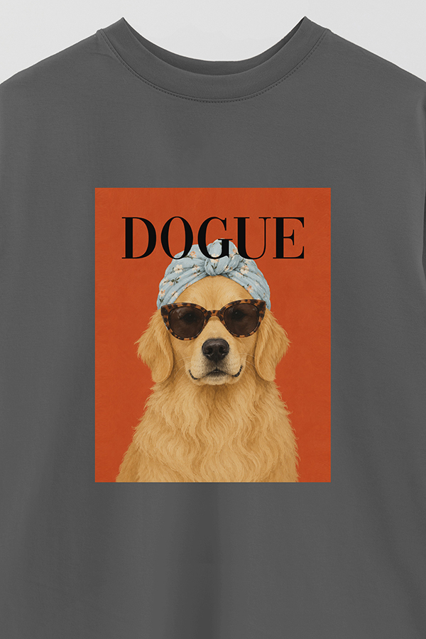 REMERA OVER ESTAMPADA DOGUE GOLDEN RETRIEVER SUNDAY STYLE