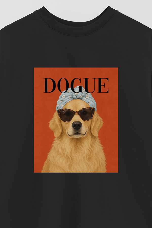 REMERA OVER ESTAMPADA DOGUE GOLDEN RETRIEVER SUNDAY STYLE