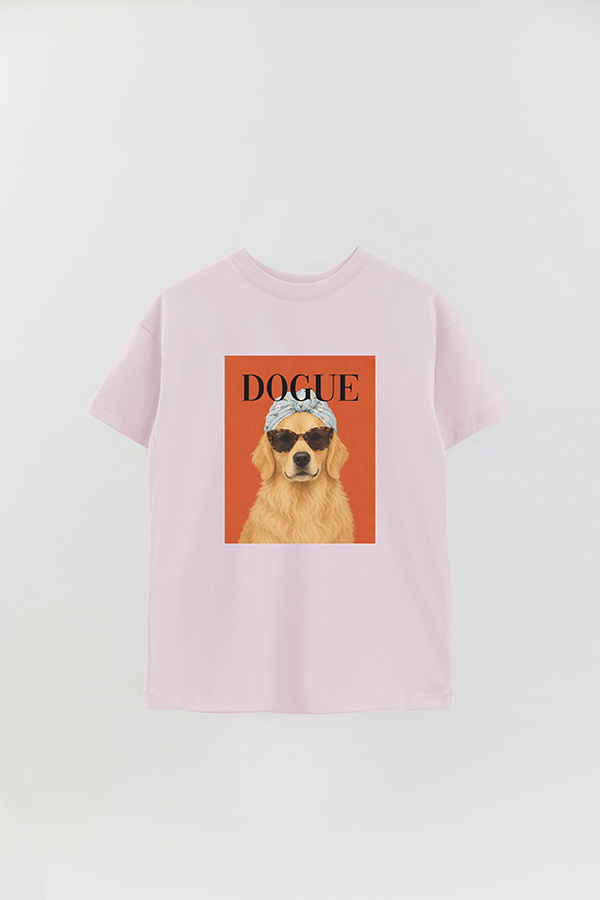 REMERA OVER ESTAMPADA DOGUE GOLDEN RETRIEVER SUNDAY STYLE