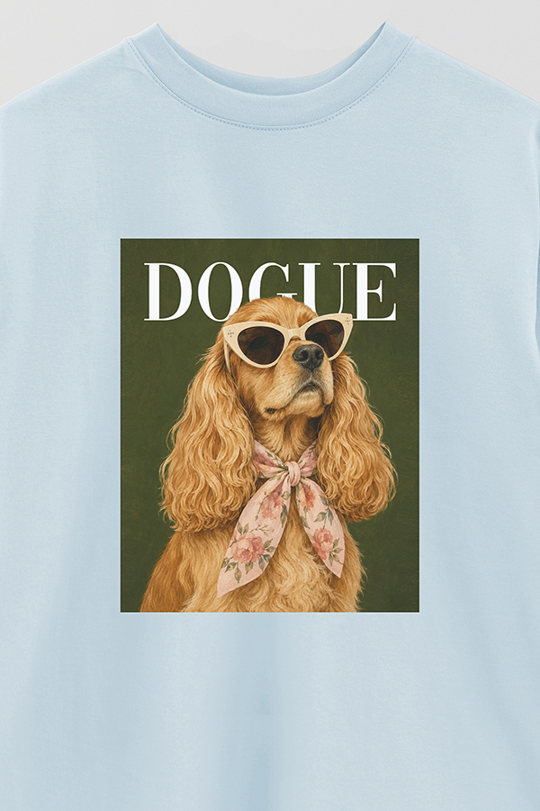 REMERA OVER ESTAMPADA DOGUE GARDEN PARTY COCKER SPANIEL