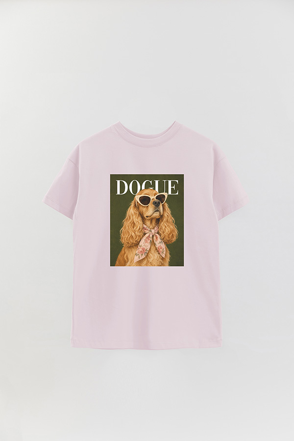 REMERA OVER ESTAMPADA DOGUE GARDEN PARTY COCKER SPANIEL