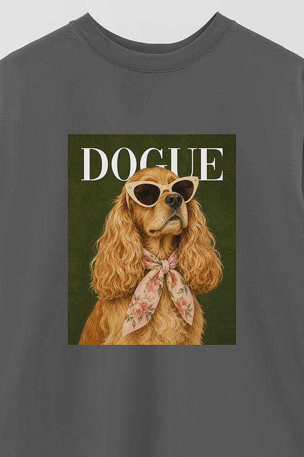 REMERA OVER ESTAMPADA DOGUE GARDEN PARTY COCKER SPANIEL