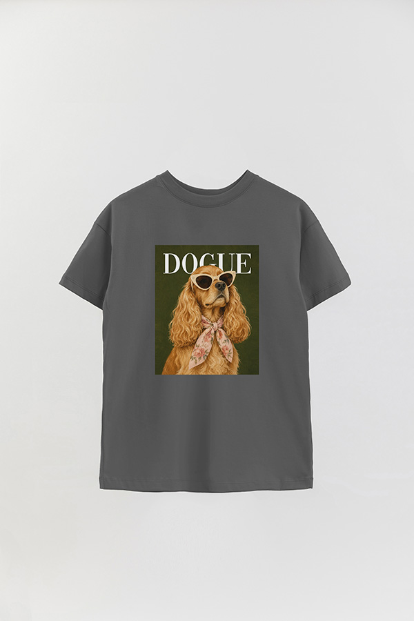 REMERA OVER ESTAMPADA DOGUE GARDEN PARTY COCKER SPANIEL