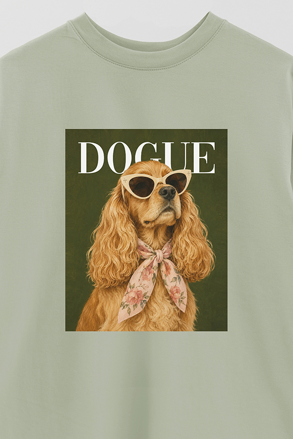 REMERA OVER ESTAMPADA DOGUE GARDEN PARTY COCKER SPANIEL