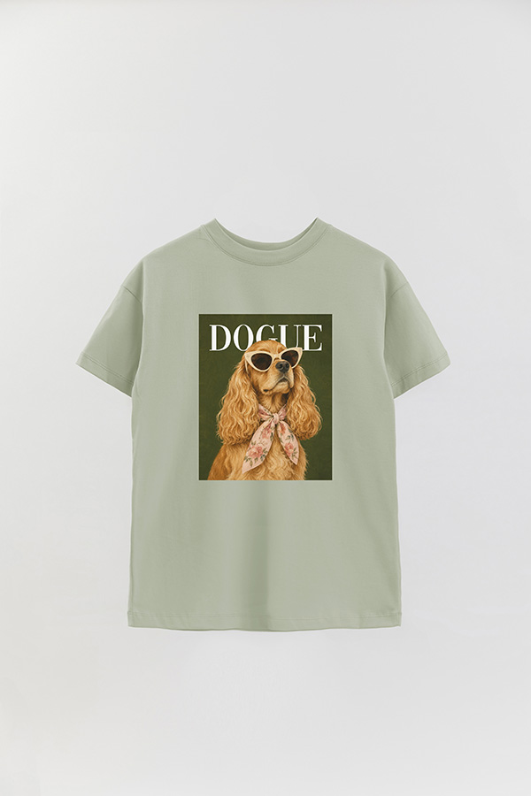 REMERA OVER ESTAMPADA DOGUE GARDEN PARTY COCKER SPANIEL