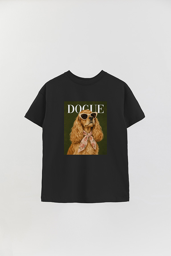 REMERA OVER ESTAMPADA DOGUE GARDEN PARTY COCKER SPANIEL