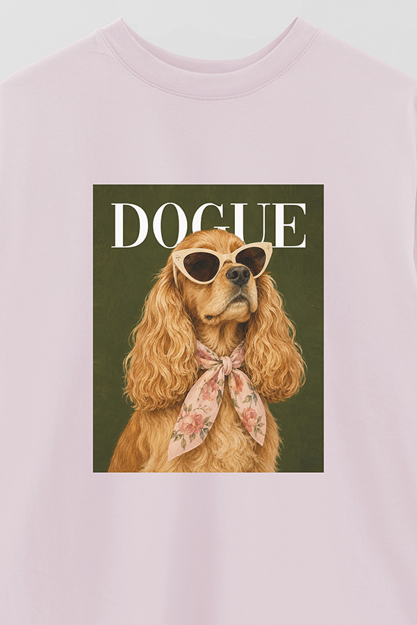 REMERA OVER ESTAMPADA DOGUE GARDEN PARTY COCKER SPANIEL