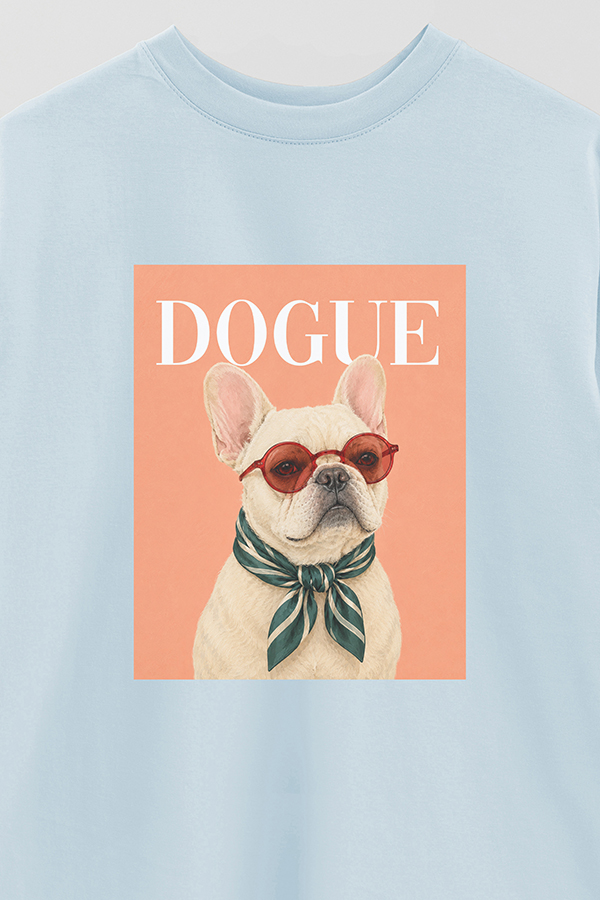 REMERA OVER ESTAMPADA DOGUE FRENCH BULLDOG CAFE STAR